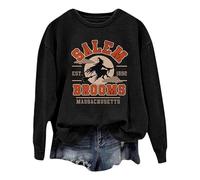 Womens Halloween Sweatshirt 1692 Salem Broom Co Sweatshirt Long Sleeve Witch Funny Crewneck Pullover 2024 New