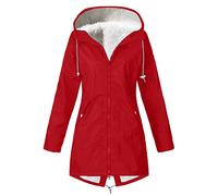 Womens Halloween Sweatshirt Woman Christmas Jumper Oversized Jumper Women Puffer Vest Leather Jacket for Women Ladies Sweatshirts and Hoodies Fleece Top Faux Fur Coat (Red,XXL)