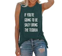 Women's Halloween Tops If You're Going to Be Bring The Tequila De Shirt Ladies Next Sleeveless Racerback Tank Top Football Women