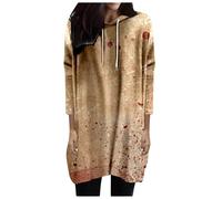 Womens Halloween Tops Women's Top Bloody Print Long Sleeve Hoodie T Shirt Women Loose Summer