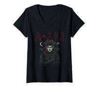 Womens Halloween Witch Ops Oaths in Blood Military Witch V-Neck T-Shirt