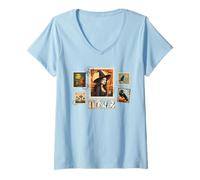 Womens Halloween Witch Salem You Missed One 1692 Postage Stamp V-Neck T-Shirt