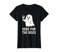 Womens Halloween Women Funny I'm Just Here for The Boos Skeleton T-Shirt