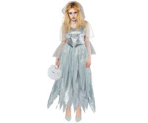 Womens Halloween Zombie Ghost Bride Costume Gothic Fancy Dress Ladies