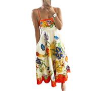 Women's Halterneck Dresses Boho Casual Summer Halter Beach Dress, Vacation Dress Lightweight Sleeveless Maxi Colorful Swing