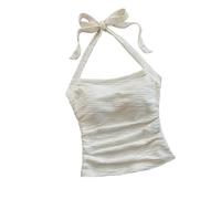 Women's Halterneck Vests Camisole Tops for Women UK,Ladies Summer Tops Solid Color Textured Tank Top Slim Fit Sexy Cami Vest Top Lightweight Going Out Holiday Casual Sleeveless Tshirt Blouses Tunics