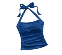 Women's Halterneck Vests Camisole Tops for Women UK,Ladies Summer Tops Solid Color Textured Tank Top Slim Fit Sexy Cami Vest Top Lightweight Going Out Holiday Casual Sleeveless Tshirt Blouses Tunics