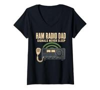 Women's Ham Radio Dad Amateur Radio Dad Operator Gift V-Neck T-Shirt