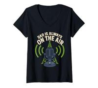 Women's Ham Radio Dad Amateur Radio Dad Operator Gift V-Neck T-Shirt