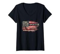 Womens HAM Radio Operator American HAM Radio V-Neck T-Shirt