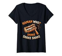 Women's Haman Who Shake Haman Esther Grover Grogger V-Neck T-Shirt