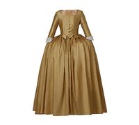 Women's Hamilton Elizabeth Schuyler Dress Gown Musical Hamilton Cosplay Costume Apricot-XL