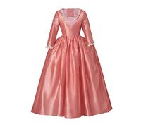 Women's Hamilton Elizabeth Schuyler Dress Gown Musical Hamilton Cosplay Costume Pink-XS
