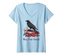Women's Hamlet Shakespeare Play Quote Alas, Poor Yorick! V-Neck T-Shirt