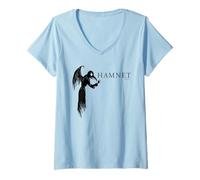Womens Hamnet Plague Doctor Silhouette V-Neck T-Shirt
