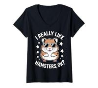 Womens Hamsters Spirit Animals Funny Hamster V-Neck T-Shirt