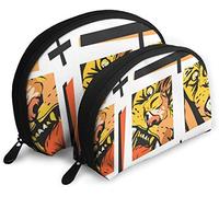 Womens Hand Drawn Abstract Graphic Drawing Travel Cosmetic Bags Waterproof 2PC Makeup Clutch Pouch Cosmetic and Toiletries Organizer Bag Portable Travel Toiletry Pouch Girls