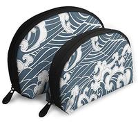 Womens Hand Drawn Traditional Style Travel Cosmetic Bags Waterproof 2PC Makeup Clutch Pouch Cosmetic and Toiletries Organizer Bag Portable Travel Toiletry Pouch Girls