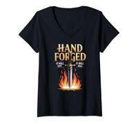Womens Hand Forged It Will Cut It Will Kill V-Neck T-Shirt