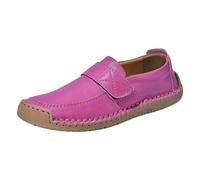 Women's Hand-Stitched Hook & Loop Loafers - Soft Sole Casual Slip-On Walking Shoes Slip-On Non-Slip Hand Stitched Casual Shoes Comfortable Footwear Lightweight Soft Sole Flats Sandals Hot Pink