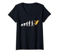 Womens Handball Evolution Funny Handball Ball V-Neck T-Shirt