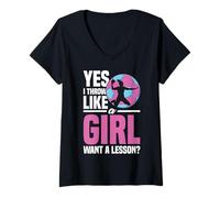 Womens Handball Girl Women Power Female Empowerment Feminism V-Neck T-Shirt