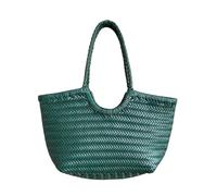 Women's HandleBags Summer Beach Vacation Weaving Casual Shopping Bag Women Big Tote(Green)
