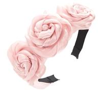 Women's Handmade Rose Headband With Light Veil A Wide-Edged Satin Hairband For Fairy-Inspired Party And Travel Looks
