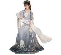 Women's Hanfu Original Chinese Traditional Fairy Dress Retro Comfortable and Breathable Flat Waisted Dress.