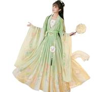 Women's Hanfu Original Chinese Traditional Fairy Dress Retro Comfortable and Breathable Flat Waisted Dress.