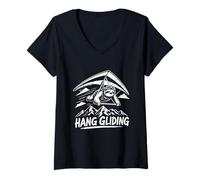 Women's Hang Gliding Pilots Hang Glider Shirt Flight Hangglider V-Neck T-Shirt