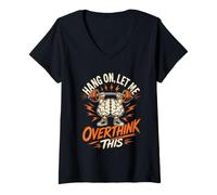 Women's Hang ON, LET ME Overthink This Anxiety Humor V-Neck T-Shirt
