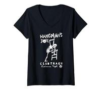 Women's Hangmans Joke Retro Halloween 1994 Club Trash Crow Funny V-Neck T-Shirt