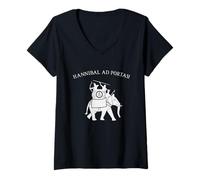 Womens Hannibal at Portas Ancient Carthage War Elephant V-Neck T-Shirt