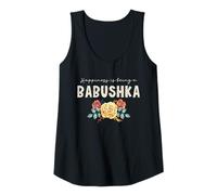 Womens Happiness is Being A Babushka Floral Flower Grandma Tank Top