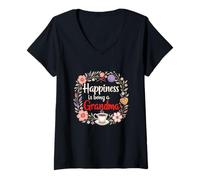 Women's Happiness is Being a Grandma V-Neck T-Shirt