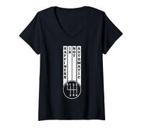 Women's Happiness is Not Automatic Car 6 Speed Manual Transmission V-Neck T-Shirt