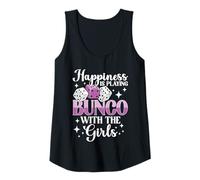 Womens Happiness Is Playing Bunco With The Girls Dice Board Games Tank Top
