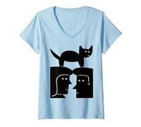 Womens Happiness Paper Cutting by Jad Fair V-Neck T-Shirt