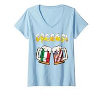 Womens Happy Beer Lovers Day Italian American Papa Mom Needs A Beer V-Neck T-Shirt