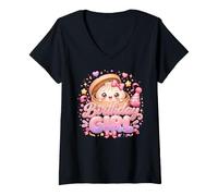 Women's Happy Birthday Girl Kawaii Dumpling V-Neck T-Shirt