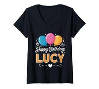Women's Happy Birthday Lucy V-Neck T-Shirt