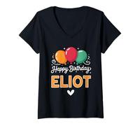 Womens Happy Birthday Saying Eliot V-Neck T-Shirt