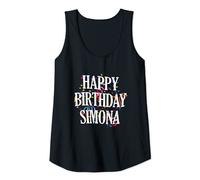 Womens Happy Birthday Simona First Name Girls Colorful Bday Tank Top