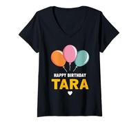 Womens Happy Birthday Tara V-Neck T-Shirt