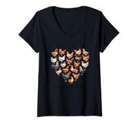 Womens Happy Cluck-Day to You Chicken Heart V-Neck T-Shirt