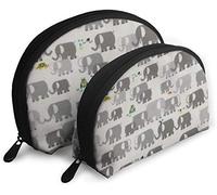 Womens Happy Drawing Organic Elephants Travel Cosmetic Bags Waterproof 2PC Makeup Clutch Pouch Cosmetic and Toiletries Organizer Bag Portable Travel Toiletry Pouch Girls