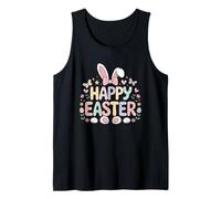 Womens Happy Easter Bunny Floral Pastel Sunday Party Mom Tank Top