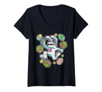 Women's Happy Easter Bunny Video Game Funny Rabbit Gaming Gamer Boys V-Neck T-Shirt