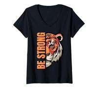 Womens Happy Funny Life Wonderful Moment to Be Strong Matching Team V-Neck T-Shirt